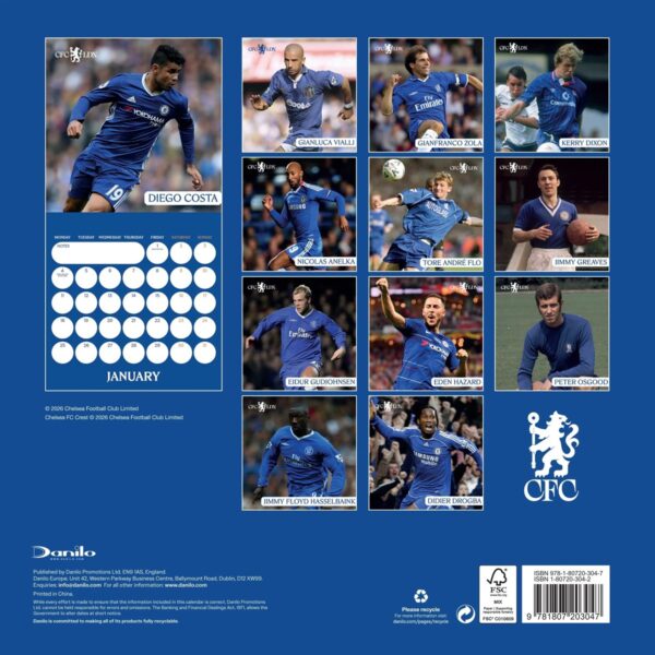 TM 08072 Chelsea FC Legends Square Calendar 2027