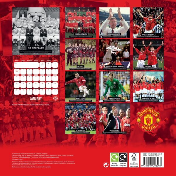TM 08074 Manchester United FC Legends Square Calendar 2027