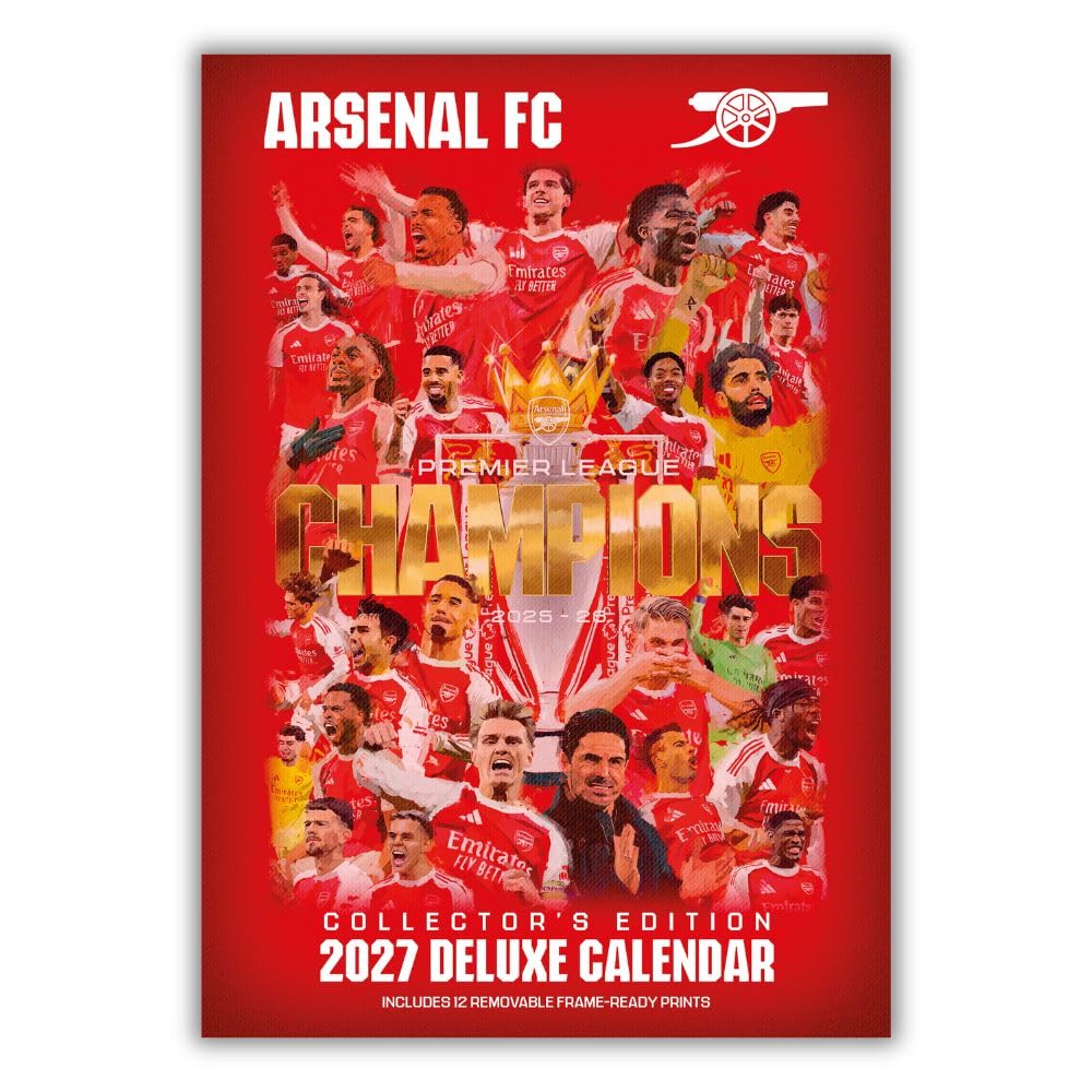 TM-08076-Arsenal-FC-Deluxe-Calendar-2027 TM 08076 Arsenal FC Deluxe Calendar
