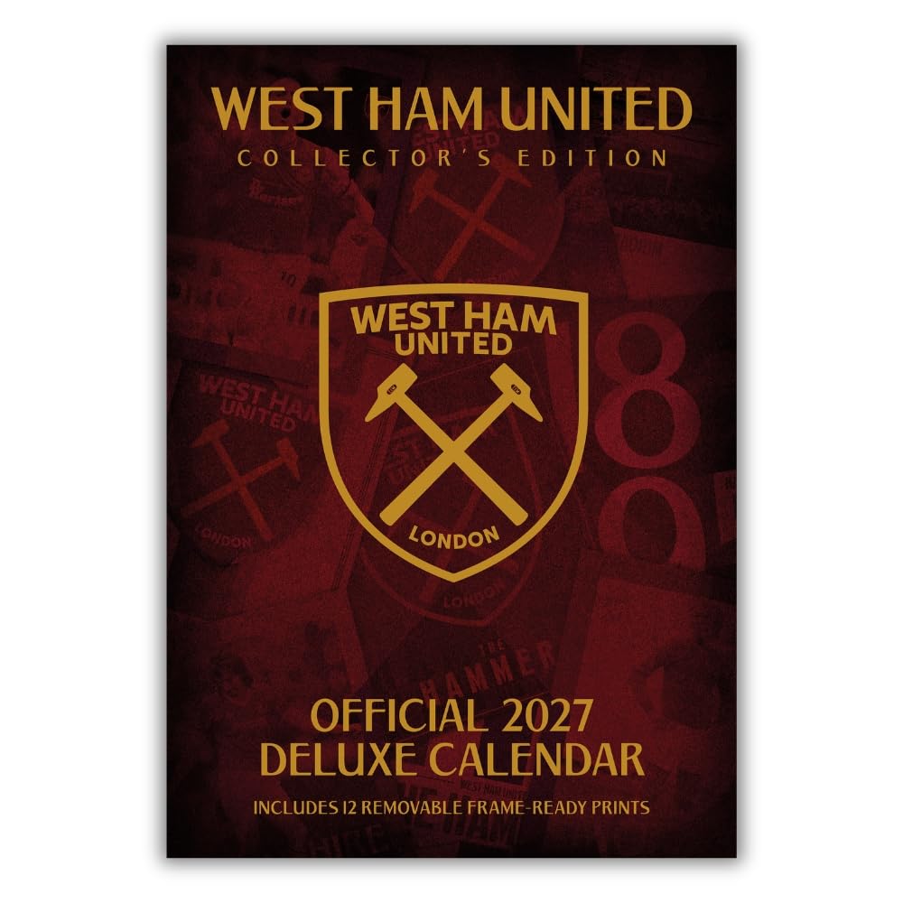 TM-08086-West-Ham-United-FC-Deluxe-Calendar-2027 TM 08086 West Ham United FC Deluxe Calendar