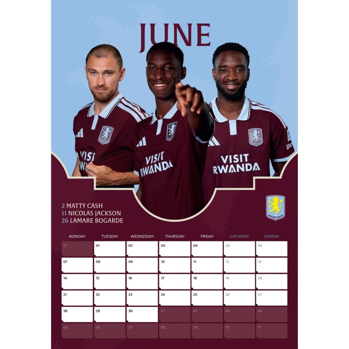 TM 08095 Aston Villa FC A3 Calendar 2027