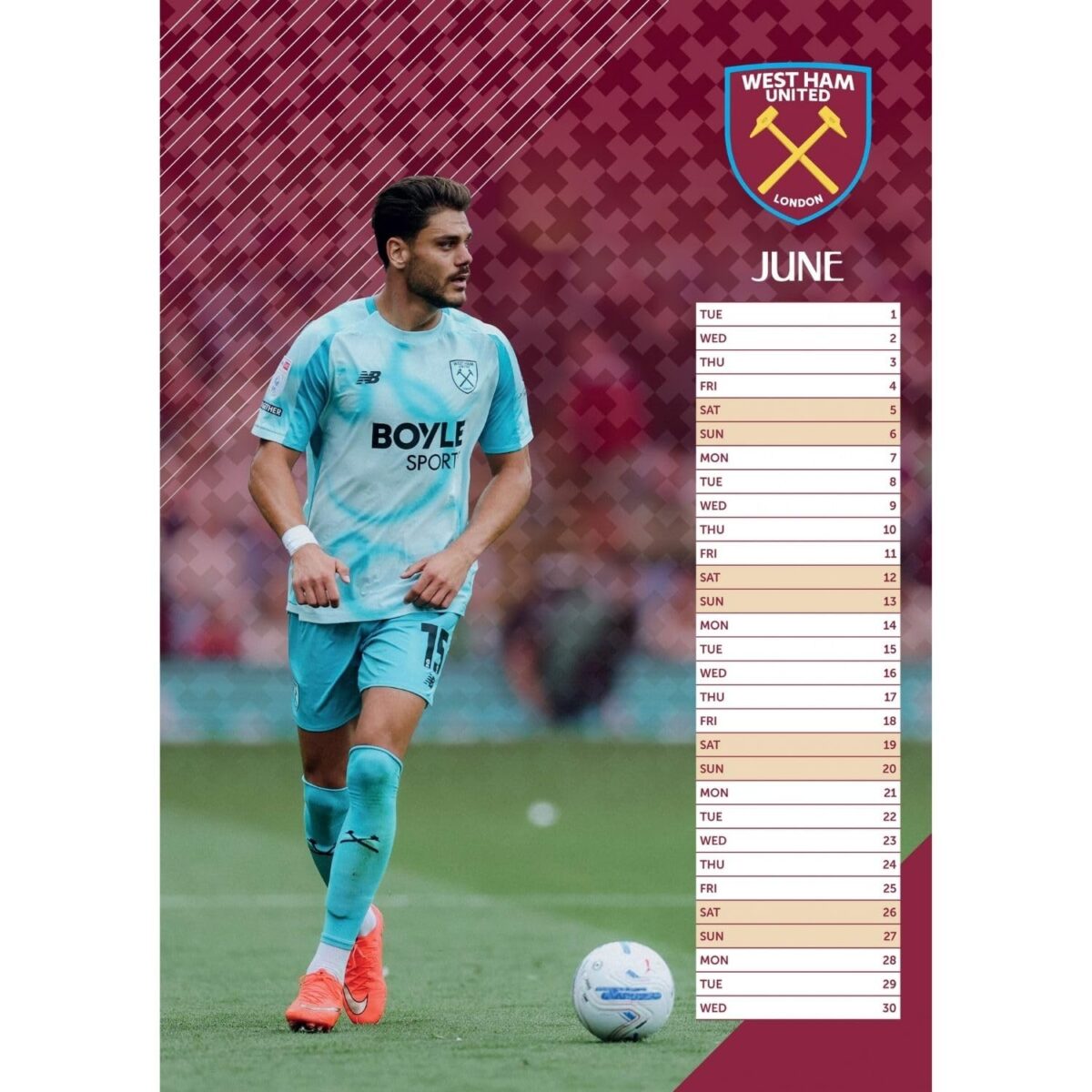 TM 08125 West Ham United FC A3 Calendar 2027