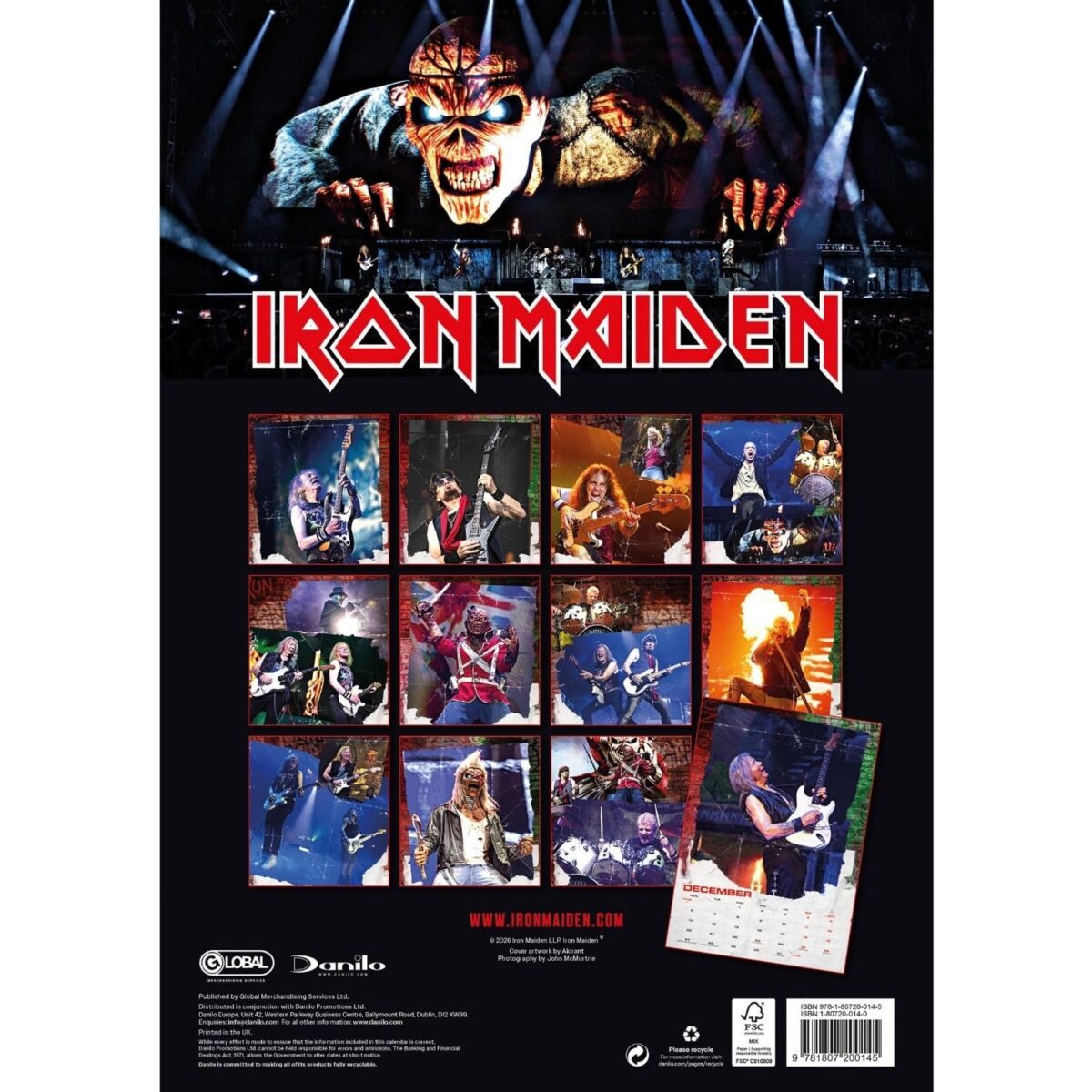 TM 08136 Iron Maiden A3 Calendar 2027