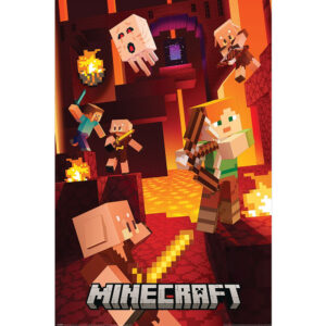 TM 08392 Minecraft Cinematic Piglins Poster