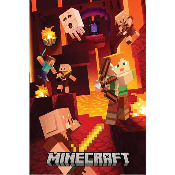 TM 08392 Minecraft Cinematic Piglins Poster
