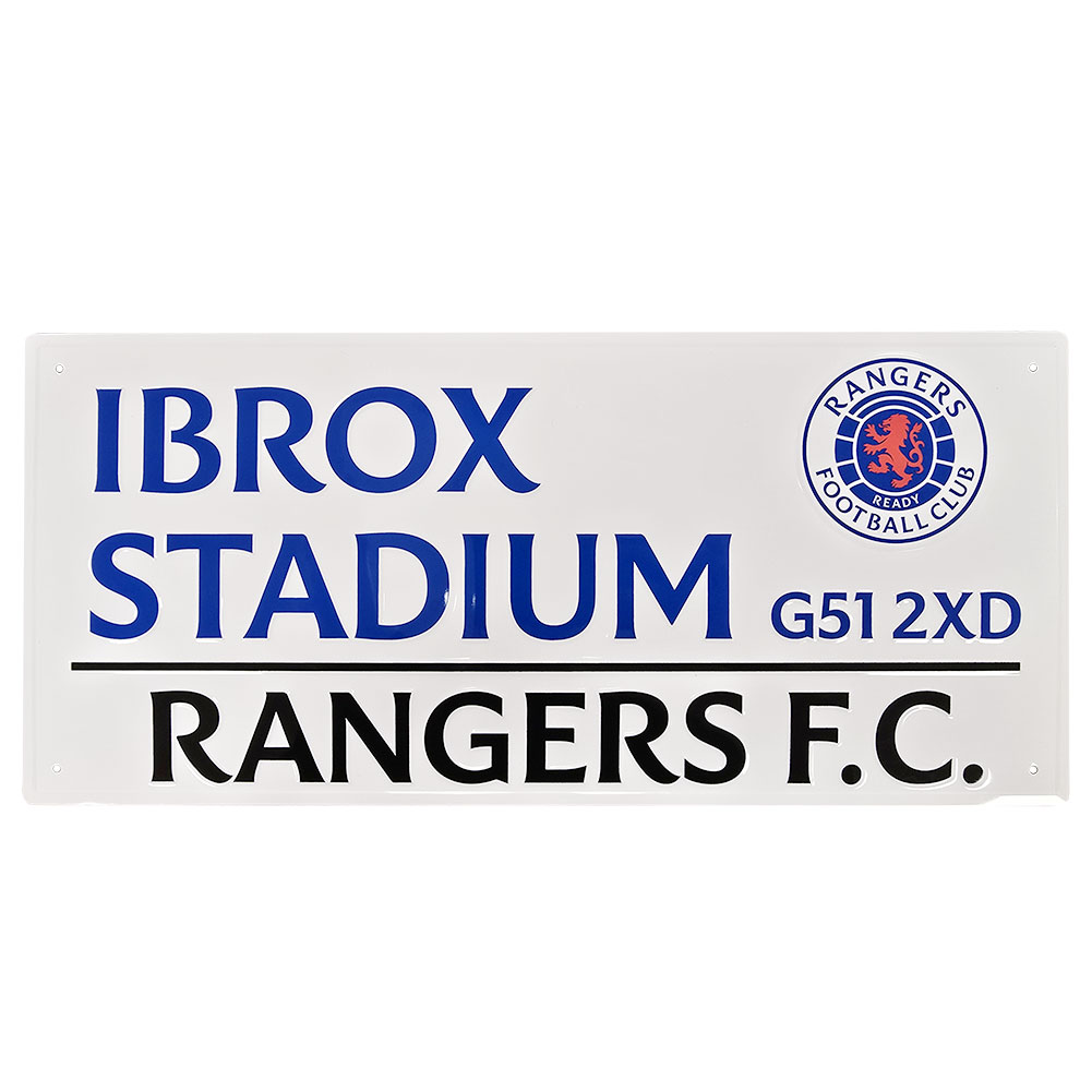 TM-08443-Rangers-FC-White-Street-Sign TM 08443 Rangers FC White Street Sign